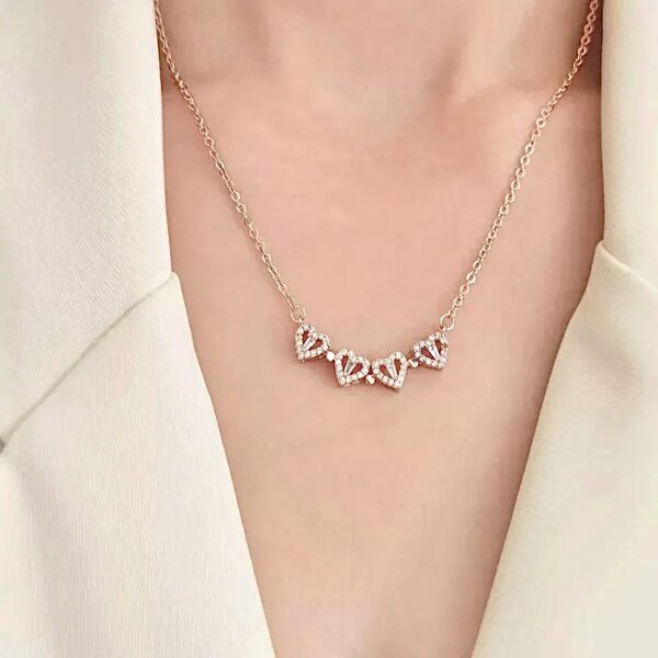 Magnetic 2 in 1 Clover Heart Necklace (stainless steel) - Image 3
