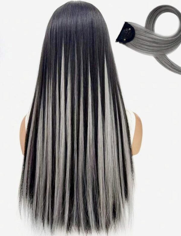 Ash Grey Hair Streaks (22 inches) - Image 2